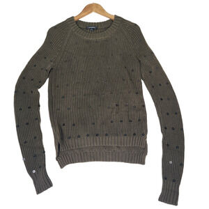 Acrobat Sweater Womens Sz Small Green Crew Neck Sequin Ribbed